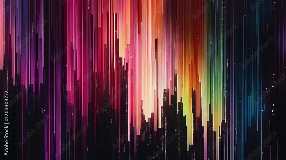 Colorful Digital Data Stream – Futuristic Matrix Background Design Colorful Digital Data Stream – Futuristic Matrix Background Design