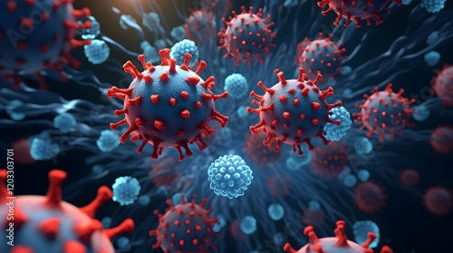 Detailed medical animation showcasing the mechanism of action of antivirals in targeting and disrupting the structure and function of the HMPV Human Metapneumovirus virus