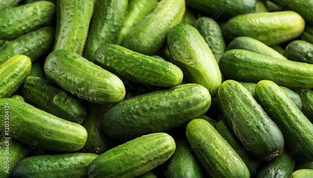 A collection of fresh green cucumbers, ideal for healthy lifestyle depictions and natural food concepts. Perfect as an ingredient for nutritious dishes or refreshing meals, backgrounds A collection of fresh green cucumbers, ideal for healthy lifestyle depictions and natural food concepts. Perfect as an ingredient for nutritious dishes or refreshing meals, backgrounds