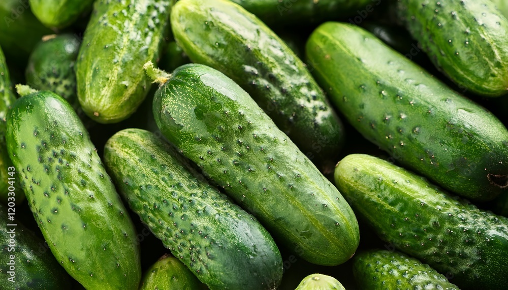 A collection of fresh green cucumbers, ideal for healthy lifestyle depictions and natural food concepts. Perfect as an ingredient for nutritious dishes or refreshing meals, backgrounds A collection of fresh green cucumbers, ideal for healthy lifestyle depictions and natural food concepts. Perfect as an ingredient for nutritious dishes or refreshing meals, backgrounds