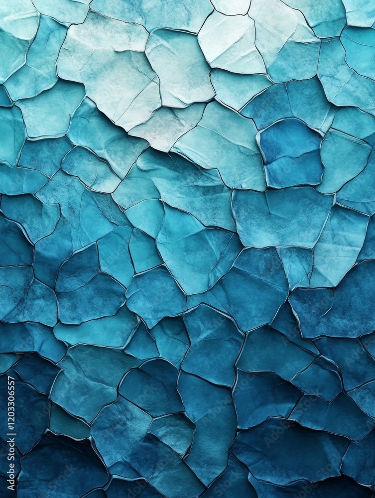 Fototapeta premium Layered textures in calming blue hues.