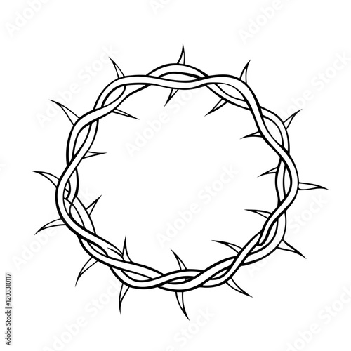 Black and white Easter design featuring a crown of thorns