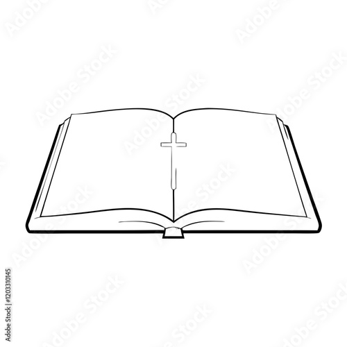 Black and white Easter design featuring a Holy Bible