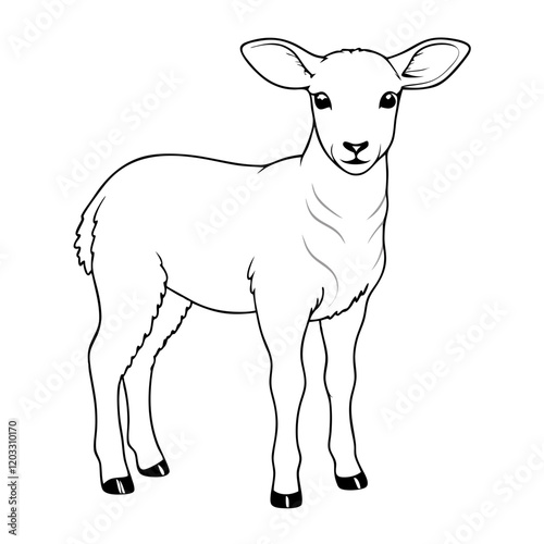 Black and white Easter design featuring a lamb
