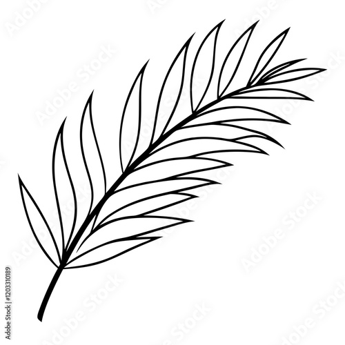 Black and white Easter design featuring a palm branch