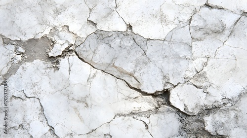 Cracked and weathered white plaster wall surface