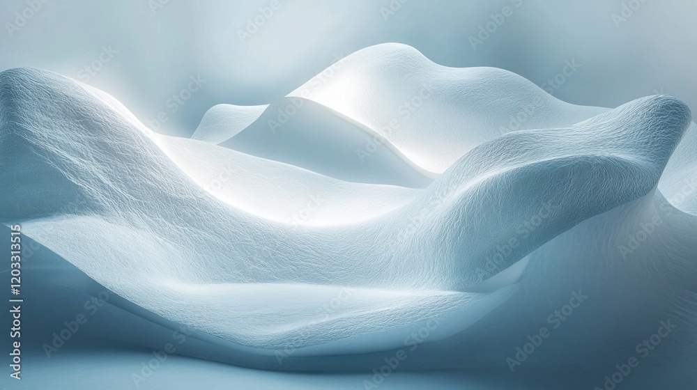 Fototapeta premium An elegant white and blue background with subtle textures and glowing highlights, evoking a sense of serenity and luxury