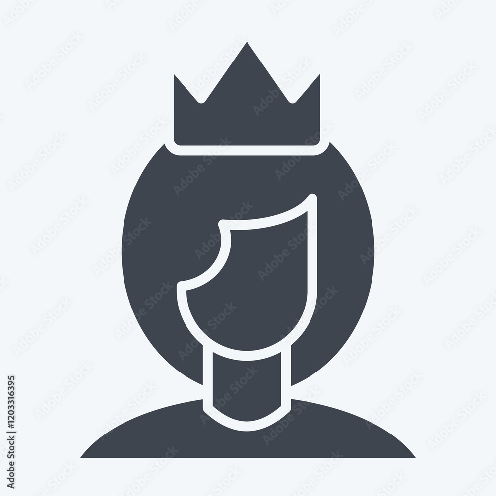Icon Queen. related to Women symbol. glyph style. design editable Icon Queen. related to Women symbol. glyph style. design editable