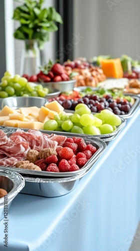 Vibrant colorful platter of fresh ingredients and appetizing textures for an irresistible hors d'oeuvre, perfect for food and hospitality industry promotions photo