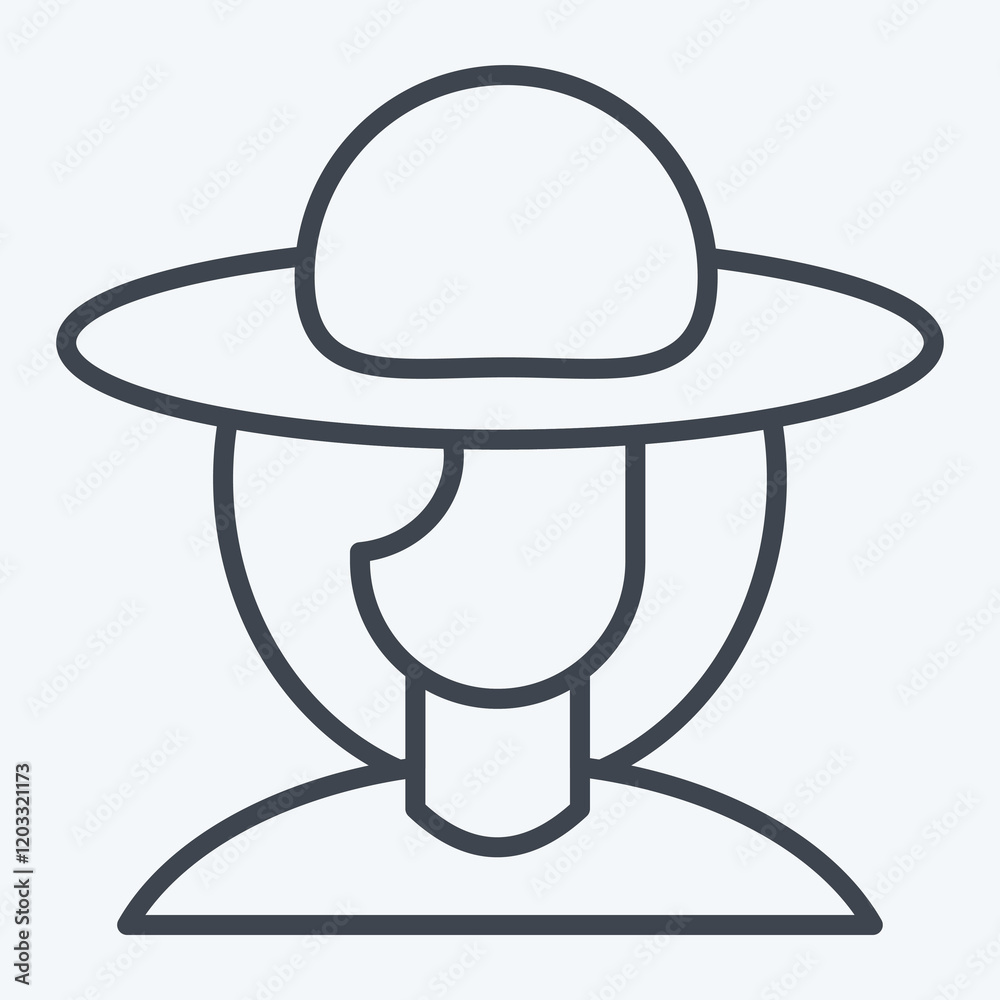 Icon Study From Women. related to Women symbol. line style. design editable Icon Study From Women. related to Women symbol. line style. design editable