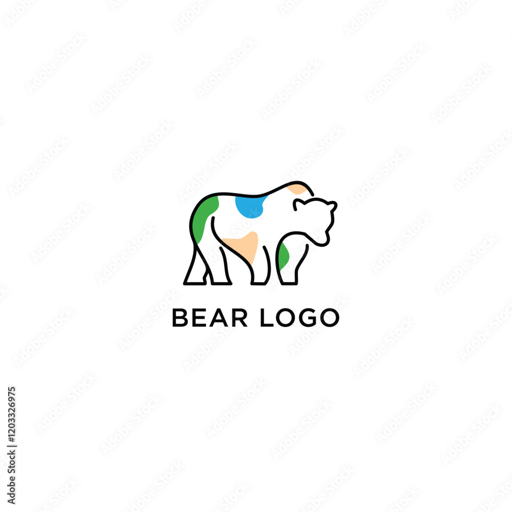 simple minimal polar bear vector logo design in line art outline style simple minimal polar bear vector logo design in line art outline style