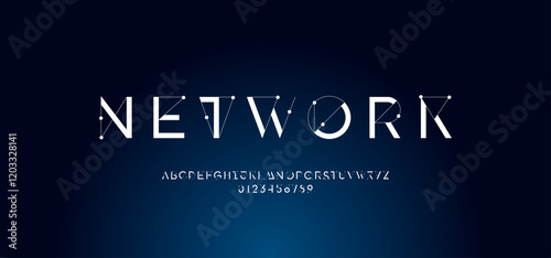 Font alphabet, letters from A to Z and numbers from 0, 1, 2, 3, 4, 5, 6, 7, 8, 9, vector illustration 10EPS