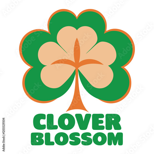Four-Leaf Clover Blossom Illustration