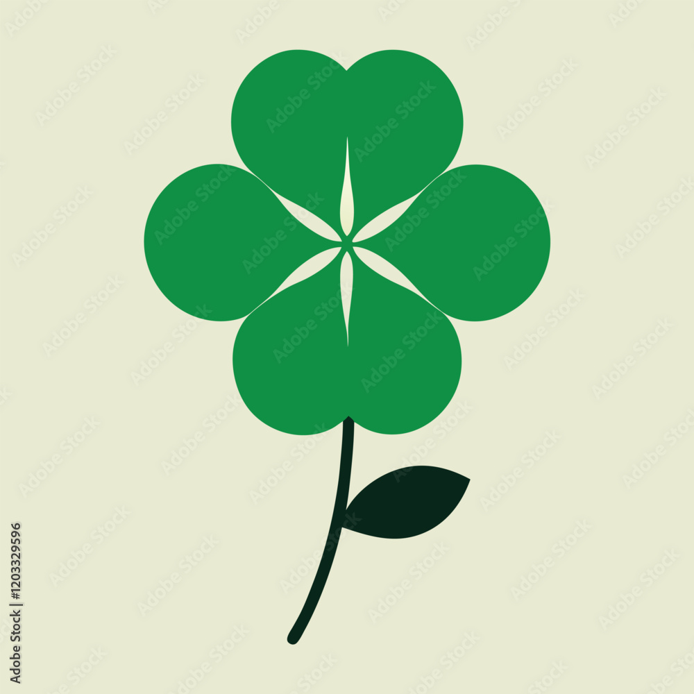 Four-Leaf Clover Blossom Illustration Four-Leaf Clover Blossom Illustration