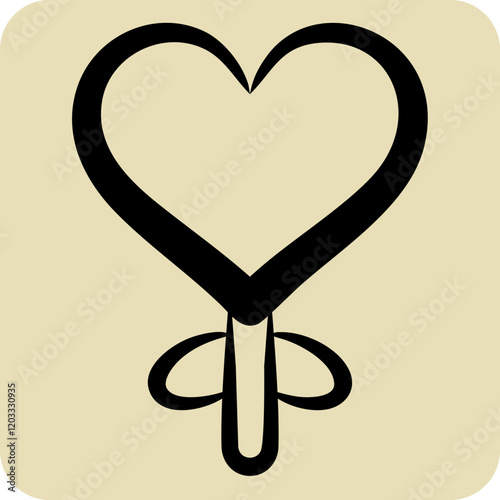 Icon Hurt Ballon. related to Women symbol. hand drawn style. design editable