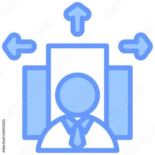 Outsourcing Blue Icon
