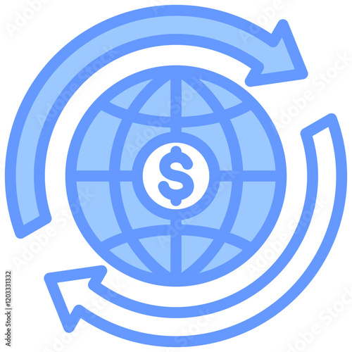 Globalization Blue Icon