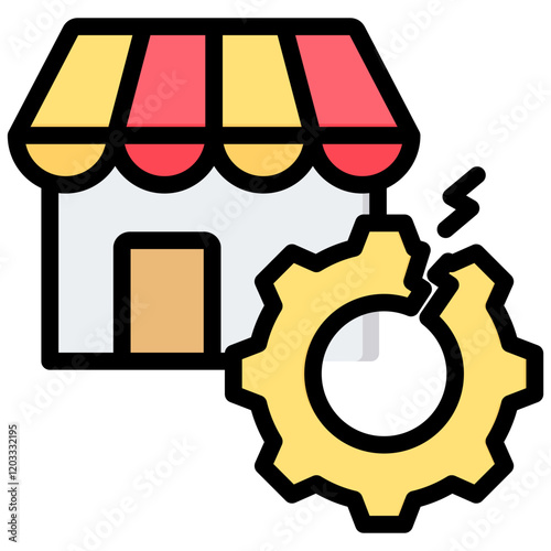 Market Disruption Outline Color Icon
