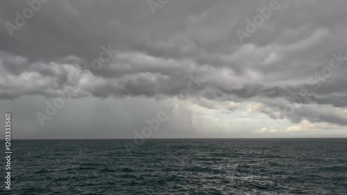 Wallpaper Mural Dark with Dramatic blue sky and dark as Dramatic blue sea color and dark storm raining cloud background	 Torontodigital.ca