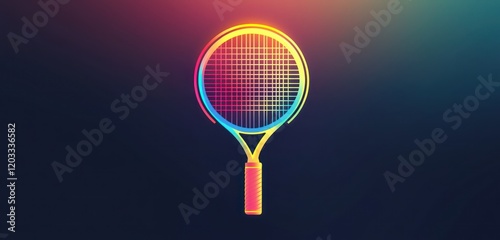 3D glyph vector of a sleek badminton score tracking system. photo