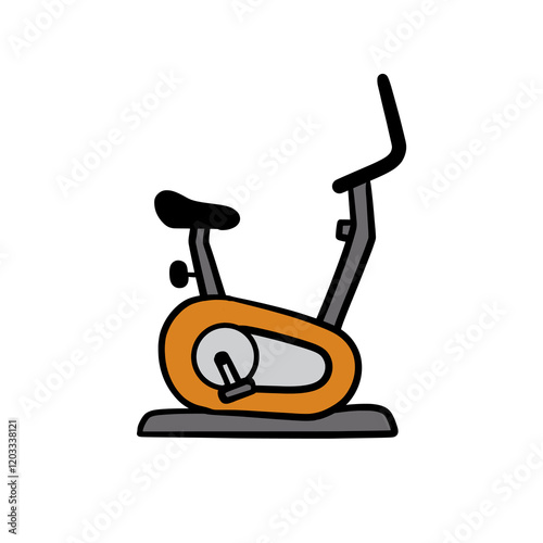 Stationary Exercise Bike Vector Illustration