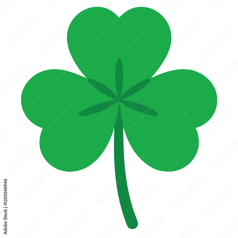 Green Clover Leaf Vector Illustration Design for St. Patrick's Day and Nature Themes Green Clover Leaf Vector Illustration Design for St. Patrick's Day and Nature Themes