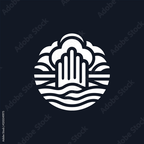 Calm Before the Storm Black and White Logo Design