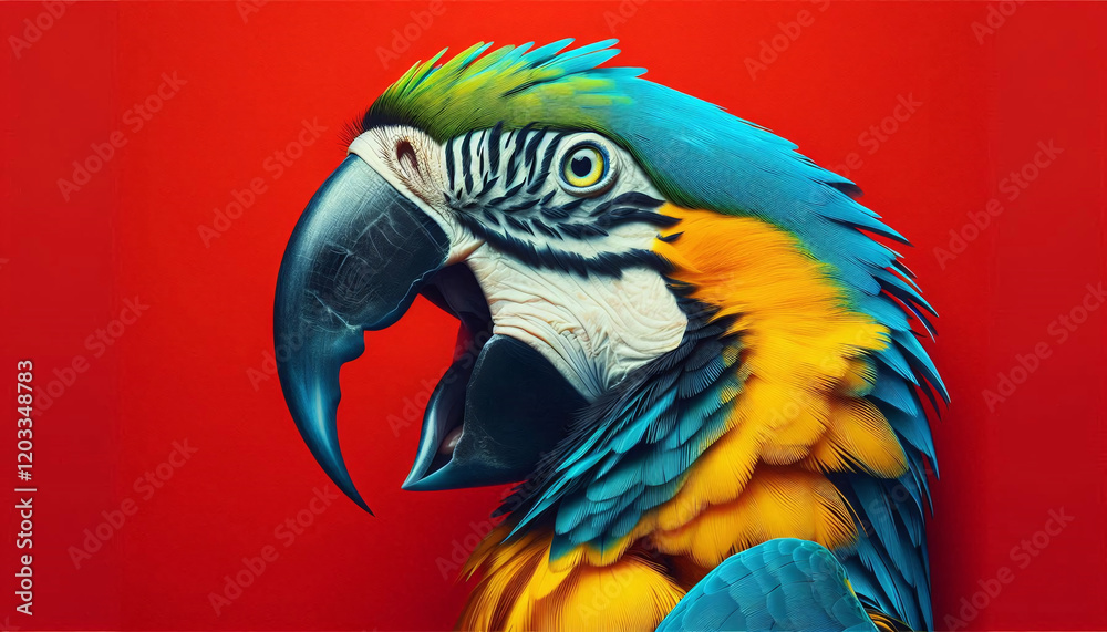 Vibrant Blue and Yellow Macaw Parrot Close-Up Vibrant Blue and Yellow Macaw Parrot Close-Up