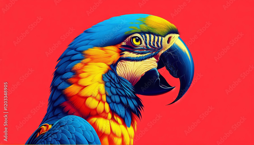 Vibrant Blue and Yellow Macaw Parrot Close-Up Vibrant Blue and Yellow Macaw Parrot Close-Up