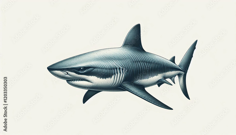 Realistic Shark Drawing in Motion Realistic Shark Drawing in Motion