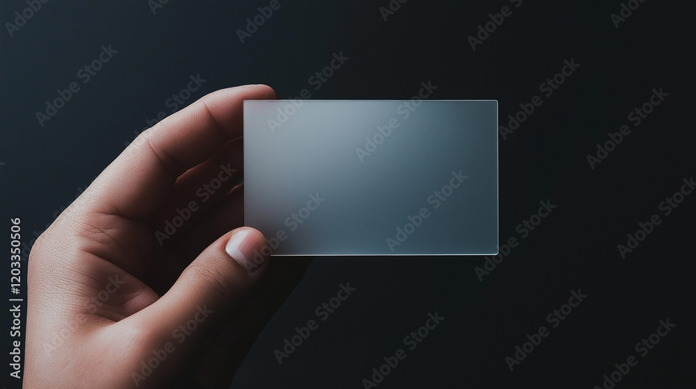 A hand holding a card with a white background A hand holding a card with a white background