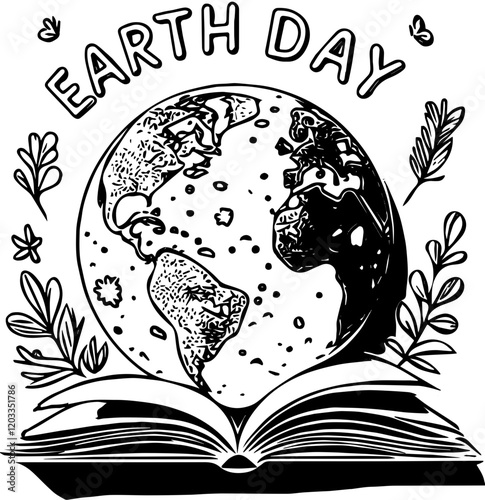 Black and white earth day theme