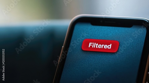 A smartphone screen displays a prominent 