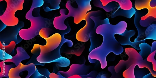 Abstract Colorful Fluid Shapes Background Dynamic Neon Gradient Vivid Swirls Design