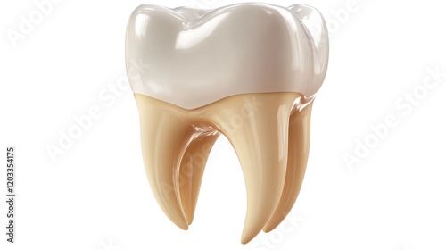 Isolated tooth on white background showing dental care and hygiene photo