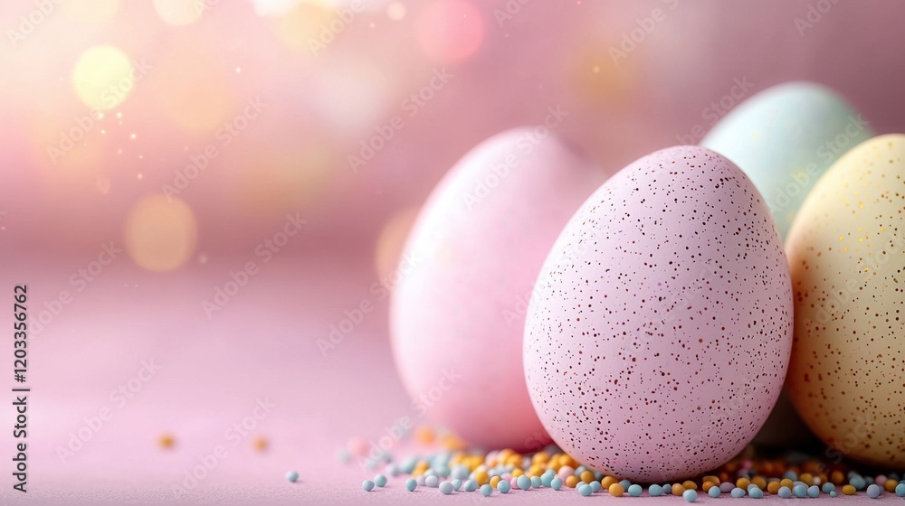 A group of colorful easter eggs sitting on top of a table