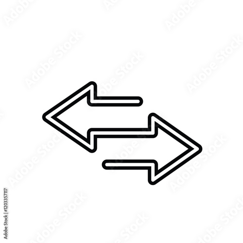 arrow icon. arrow vector against white background. gives the impression of reciprocity, down and up, progressive, economic. Line design style