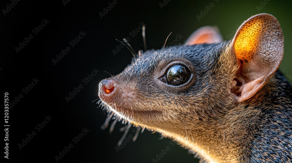 Fototapeta premium A close up of a small animal with a black background
