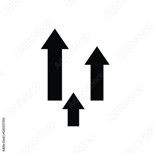 arrow icon. up arrow symbol on white background. has the effect of strengthening, rising, progressive, increasing. Solid design style. vector design template