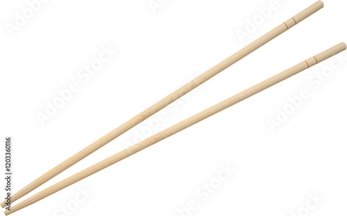 wooden chopsticks isolated on white background