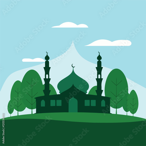 Holy Structure of a Mosque in Modern Graphics.