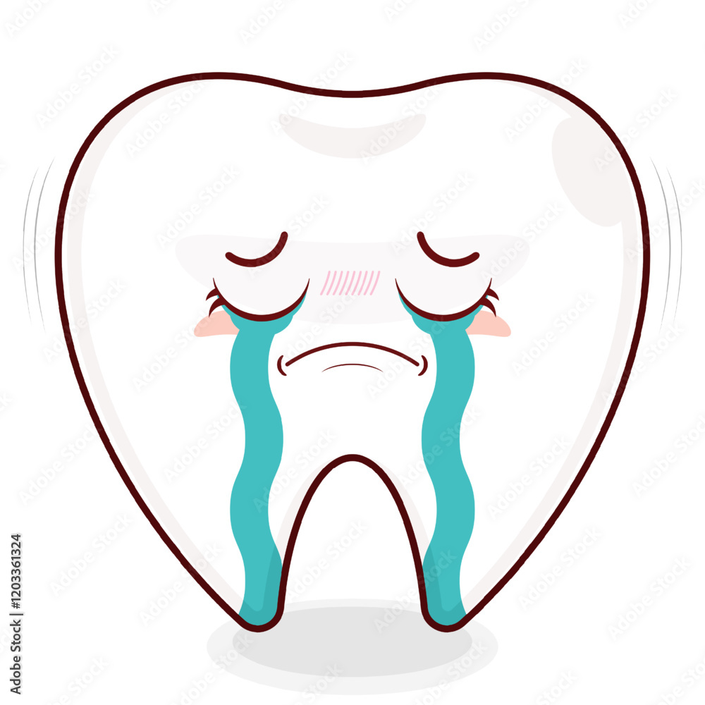 tooth crying face cartoon cute tooth crying face cartoon cute