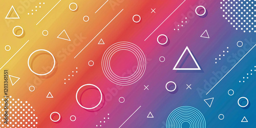 Geomatics gradient background with multi shapes 