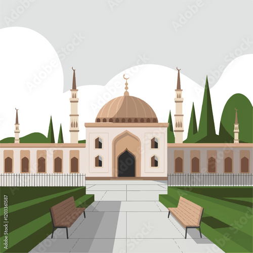 Sacred Islamic Mosque Art in Vector Format.