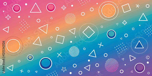 Geomatics gradient background with multi shapes 