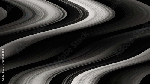 Abstract black and white background with luxury waves. 3d illustration, 3d rendering. wallpaper, social media, web