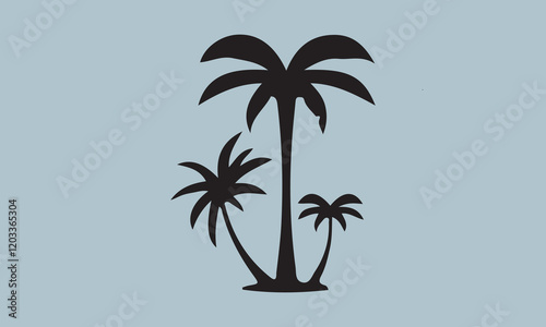 palm tree summer logo template vector illustration, flyer, Hand drawn lettering phrase, svg Files for Cutting Cricut and Silhouette, EPS 10