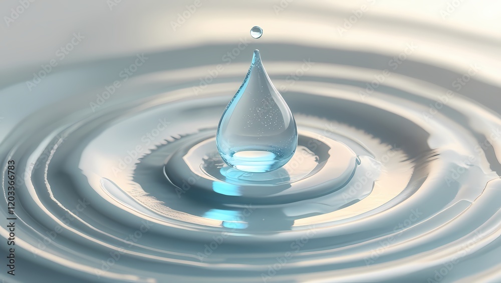 Clear Water Drop with Waves - Fluid Art Clear Water Drop with Waves - Fluid Art