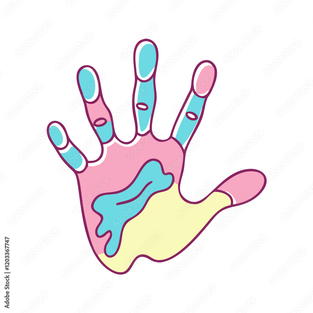 Fototapeta premium artistic handprint icon, artistic handprint vector illustration-simple illustration of artistic handprint, perfect for artistic handprint logos and icons