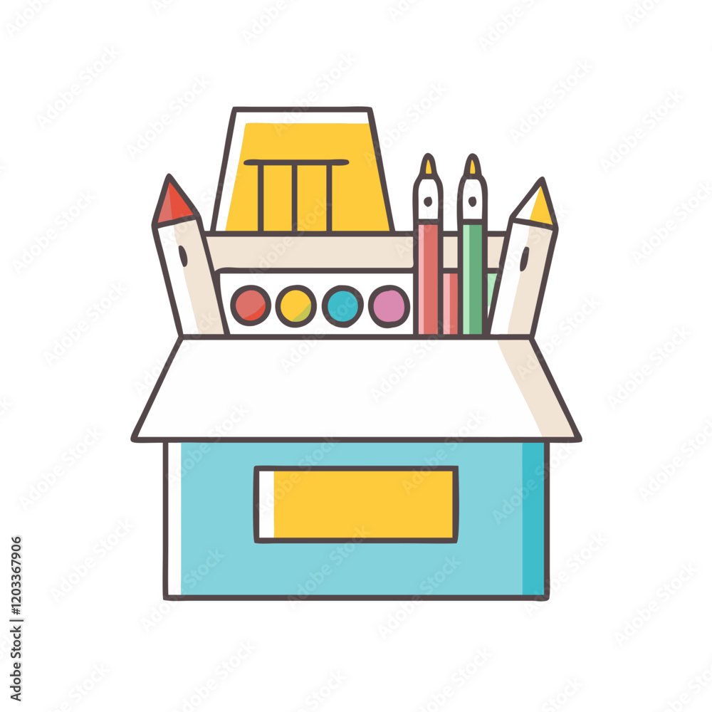 Obraz premium art supply box icon, art supply box vector illustration-simple illustration of art supply box, perfect for art supply box logos and icons